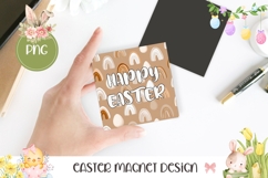 Happy Easter Magnet PNG, Rainbow Square Coaster Template Product Image 1