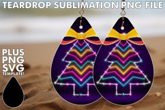 LUMINOUS Teardrop Earrings GIFT PNG, Neon Xmas Product Image 1