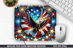 Eagle Mouse Pad Sublimation, 4th Of July Mouse Pad PNG Product Image 1