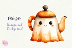 Teapot PNG Halloween Ghost Cafe Clipart Sublimation Product Image 1