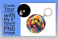 Bold Abstract Dog Round Design Keychain Art Product Image 1