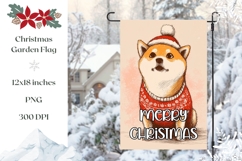 Merry Christmas Garden Flag, Cartoon Christmas Dog PNG Product Image 1