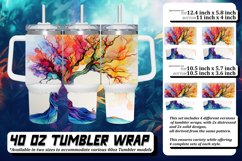 Playful Watercolor Tree Tumbler Wrap - 40oz Product Image 1