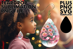 Sweet Teardrop Earrings Ideas PNG, Flowers Product Image 1