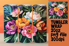 Artistic Oil Flower Tumbler Wrap Custom Sublimation Product Image 1
