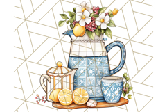 Mediterranean Cottagecore Kitchen PNG Clipart with Lemons Product Image 4