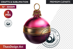 Christmas Baubles Clipart, Festive Holiday Ornaments PNG Product Image 1