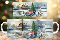 Mug Wrap Sublimation - christmas old truck Product Image 1