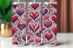 Valentine Tumbler Wrap 20 oz - heart pattern Product Image 1