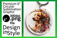 Playful Round Dog Sublimation Keychain Product Image 1