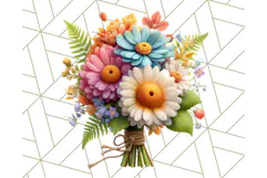 Pastel Flower Bouquet PNG Clipart, Elegant Floral Art Product Image 4