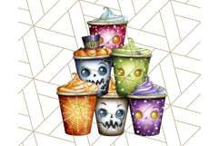 Ghost Café PNG Clipart, Cute Ghost Baristas Halloween Treats Product Image 4