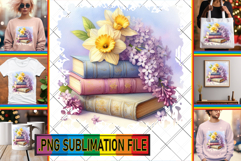 Timeless TSHIRT Gift Ideas PNG, Book and flower Product Image 1