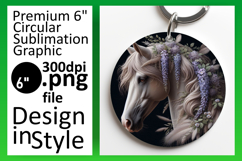 Trendy Round Design Keychain Template , Horse Product Image 1