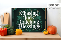 Chasing Luck Catching Blessings Cutting Board PNG Sublimatio Product Image 1