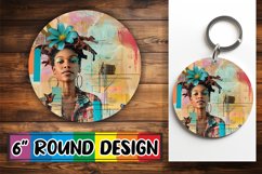 Round Design Abstract Artistic Black Woman PNG Product Image 1