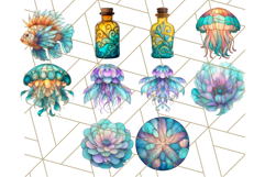 Stained Glass Sea Creatures PNG Clipart, Ocean Fantasy Product Image 8