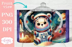 Cute astronaut sippy cup sublimation PNG, Kids tumbler PNG Product Image 1