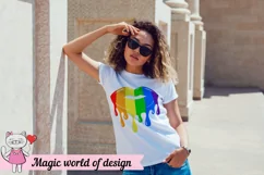 LGBT Rainbow Dripping Lips svg, Gay Pride svg for Cricut Product Image 5
