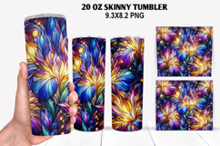 Flower Skinny Tumbler 20oz Wrap Design, Flowers Tumble PNG Product Image 1