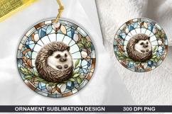 Hedgehog Glass Ornament PNG, Sublimation PNG Design Product Image 1