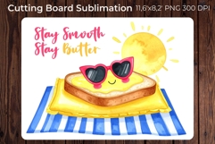 Funny Kawaii Butter Cutting Board Sublimation Design Product Image 1