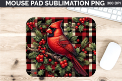 Watercolor Cardinal Mouse Pad Sublimation - Christmas PNG Product Image 1
