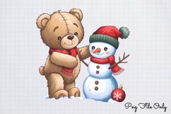 Woodland Christmas Watercolor Clipart PNG Product Image 1