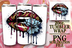 Uplifting Sublimation 20oz tumbler wrap, Dripping Lips Product Image 1