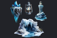 Watercolor Winter Landscapes and Snowy Cabin Illustrations Product Image 11