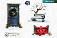 Watercolor Winter Landscapes and Snowy Cabin Illustrations Product Image 17