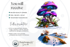 Watercolor Winter Landscapes and Snowy Cabin Illustrations Product Image 2