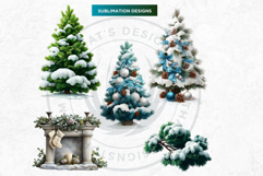 Watercolor Winter Landscapes and Snowy Cabin Illustrations Product Image 4