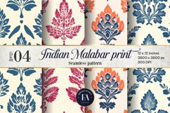 Indian block print Digital paper, Indian Malabar pattern Product Image 1