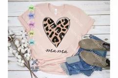 Mama Svg, Mom Shirt Svg, Leopard Heart Svg Product Image 1