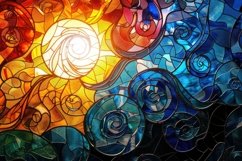 Stained Glass with Swirls Background Wallpaper Product Image 1