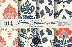 Indian block print Digital paper, Indian Malabar pattern Product Image 1