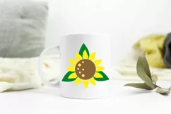 Sunflower SVG. Sunflower PNG. Sunflower with leaves Product Image 3