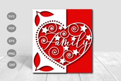 Family Papercut Card Cover Template SVG Design Product Image 1