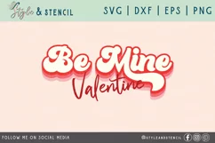 Valentine Be Mine Retro SVG - PNG, DXF, EPS, SVG, Cut File Product Image 3