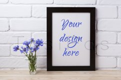 Black brown poster frame mockup with cornflower Product Image 1