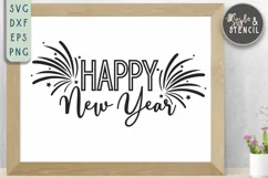 Happy New Year SVG - PNG, DXF, SVG, EPS, Cut File Product Image 1