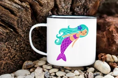 Mermaid svg Mermaid birthday svg Mermaid sublimation design Product Image 6