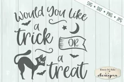 Trick or Treat - Black Cat - Halloween - SVG DXF Files Product Image 2