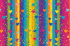 Colorful Lines with Hearts Background Wallpaper Product Image 1
