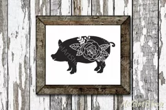 Floral Pig SVG, Farm SVG, Farm animals SVG Product Image 2