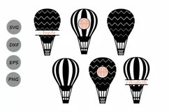 Hot Air Balloon SVG File, Hot Air Balloon Monogram Svg. Product Image 1