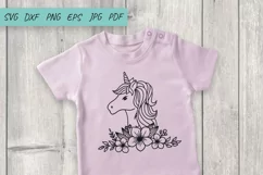 Unicorn Flowers SVG, Unicorn SVG, Floral Unicorn SVG Product Image 2