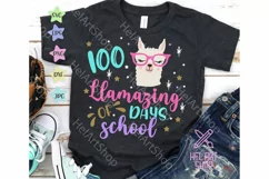 100 Llamazing Days SVG, 100th day svg, 100 days school svg Product Image 1