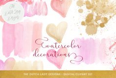 Watercolor Decoration Clipart Set Product Image 1